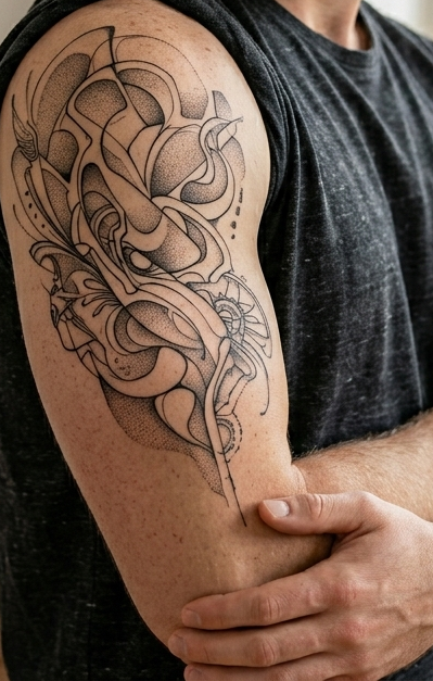 Abstrakt Blackwork Tattoo